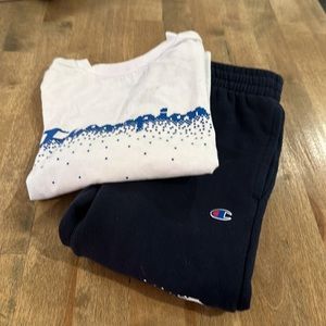 Size 5 champion kids shirt and sweatpant set